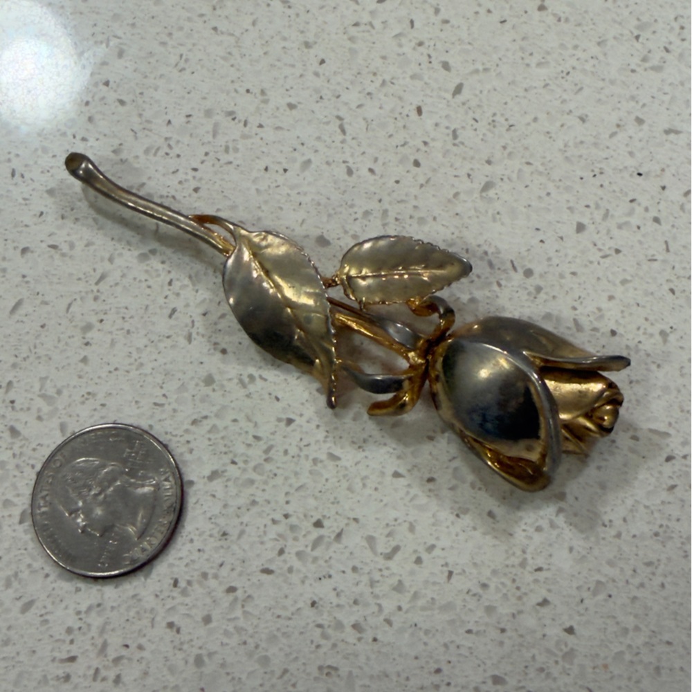 Rare vintage rose brooch -large